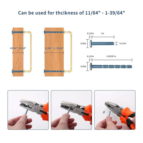 Gold Cabinet Pulls 7.5 Inch 10 Pack Zinc Alloy Handles installation guide with screws and pliers for kitchen cabinets and dresser drawers