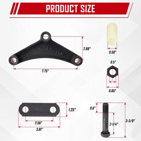 Trailer Shackle Kit For Tandem Axle With Double Eye Springs For 3.5K To 5.2K Axles Includes Equalizer Nylon Bushings