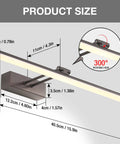 Wireless Picture Light With 5200mAh Battery And Remote Dope Bronze 16 Inch Metal Art Light For Wall Art Paintings Gallery Portraits USB C Fast Charge Long Battery Life Timed 1 2 3 4 Hour Off with product dimensions.