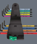 Long Arm Torx L Key Set For Recessed Torx Screws 9 Piece Multicolor Pack with ballpoint tips and color coded sleeve