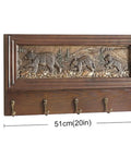 Bad Ass Wall Mounted Coat Rack With Thick Wood Body And Heavy Zinc Alloy Hooks Ultimate Mudroom Flex Storage American Embossed Vibes with bear design.