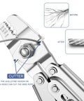 Close-up of crimping tool cutting wire from 100Ft Wire Rope Crimping Tool Kit With 304 Stainless Steel Cable 7x7 Strand Core 1.5mm.