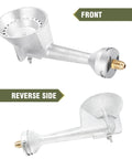 Front and reverse view of High Pressure Cast Iron Propane Burner Head With 0-20 Psi Adjustable Regulator And 4.1 Ft Hose Brass Fitting