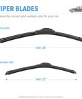 Beefed Up All Season Silicone Wiper Blades 26 Inch And 22 Inch Replacement For Toyota Venza 2009 To 2015, Honda Civic 2006 To 2015