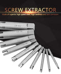 10 Piece Screw Extractor Set For Stripped Or Broken Screws And Taps, High Speed Steel Removers For Rusted Fasteners