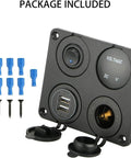 4 In 1 Car Charger Panel With LED Voltmeter And Dual USB 4.2A Fast Charge Cigarette Lighter Socket LED Rocker Switch package