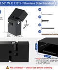 180 Degree Adjustable Vertical Pivot Connector For 2.36 In W By 1.18 In H Rails Seamless Cable Railing System Fit Easy Install No Welding Required Simply Insert And Tighten To Secure, black stainless steel