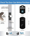 Keyless Smart Lock With Fingerprint And Passcode Plus Tuya App Control Auto Lock Fast 0.3 Second Unlock Stores Up To 100 Fingerprints Easy Do It Yourself Installation Ideal For Home Apartment And Airbnb dimensions