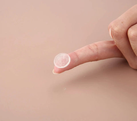 Clear Glass Table Top No Slip Pads 2mm Thick Self Adhesive Dots Protect Wood Finish from Sliding on Finger