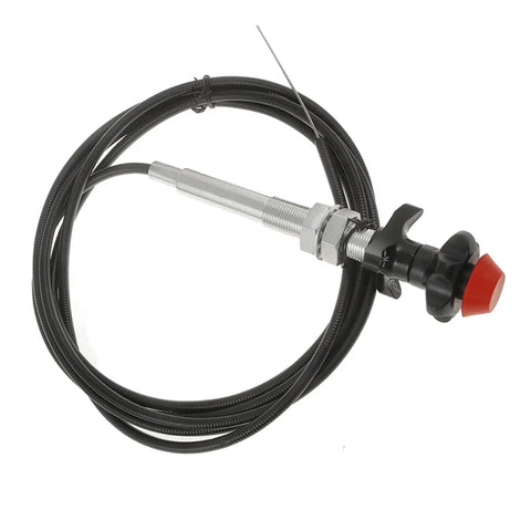 Beefy 10ft Vernier Locking Throttle Cable For Trucks And Industrial Gear Heavy Duty Replacement Cable With Black Knob