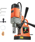 Heavy Duty Magnetic Drill Press Featuring A Badass 1300 Watt Motor Delivering Rock Solid 2810 Lbf Pull Force To Rip Through Thick Steel Plates Like Butter Daily with tools included.