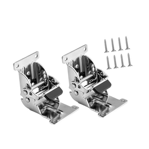 Smooth Operator Folding Table Leg Brackets Set Of 8 With Self Locking Pivots And Snappy 0 To 180 Degree Adjustments For Easy Peasy Setup And Bulletproof Camp Or Workshop Extension Support Silver