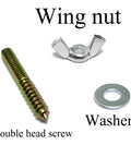 Straight-Up Hardcore Hanger Bolts 1/4-20 X 2 Inch With Wing Nuts Galvanized Dowel Screws For Rock Solid Wood Furniture Builds Quick Setup Every Single Time, wing nut, double head screw, washer.