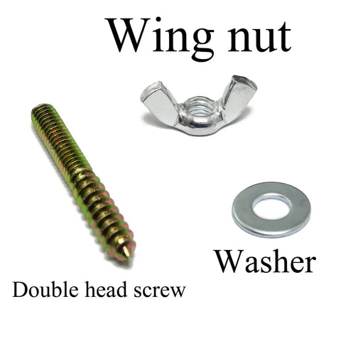 Straight-Up Hardcore Hanger Bolts 1/4-20 X 2 Inch With Wing Nuts Galvanized Dowel Screws For Rock Solid Wood Furniture Builds Quick Setup Every Single Time, wing nut, double head screw, washer.