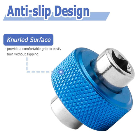 Badass 2 In 1 Palm Screwdriver Wrench Set With Mini Thumbwheel Ratchets And Quarter Inch Drive Socket Tool Kit featuring blue knurled grip for comfort.