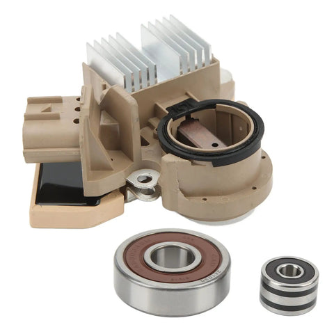 Heavy Duty Alternator Rebuild Kit With Aluminum Alloy Voltage Regulator And Replacement Brushes For Nissan Murano Quest Altima Maxima, includes aluminum case and replacement bearings.