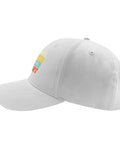 Side view of My Favorite Granddaughter Gave Me This Cool White Men Adjustable Cap Hat With Washed Cotton Look, six air holes visible.