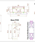 Technical drawing of Low Profile DIN Rail Enclosure For Home Automation And PLC Switch Boxes, ABS Electrical Box with dimensions and clips.