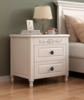 Nightstand with Matte Black Round Cabinet Knobs 10 Pack Zinc Alloy With Floral Design 1.4 Inch Diameter Drawer Knobs