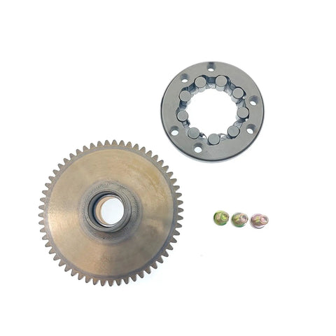 Starter Clutch Assembly For CG125 CG150 CG200 No Fuss Install Smooth Shifting Sliding Clutch Spare Parts Durable Quality For Your Ride Premium Durable Performance For Daily Riding And Longevity., metal starter clutch assembly with gears and rollers for CG125 CG150 CG200