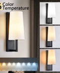 Cordless Two Pack Rechargeable Wall Sconces With Remote, No Drill Installation, various LED color temperatures shown.