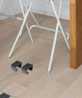 4 Pack Outdoor Furniture Clips Set For Sectional Sofas Plastic Patio Fasteners on wooden floor near metal chair legs