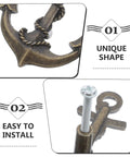 Close-up of Vintage Ship Wheel Anchor Cabinet Pulls Set Of 4, showing unique shape and easy installation feature.