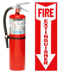 Solid Ten Pound Refillable Abc Fire Extinguisher With Wall Mount Steel Cabinet, 21 inch size, ready for commercial use.