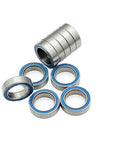 Deep Groove Ball Bearings 8x16x5mm For RC Cars And Trucks, Blue Sealed 2RS 10 Pack displayed in a stack and row