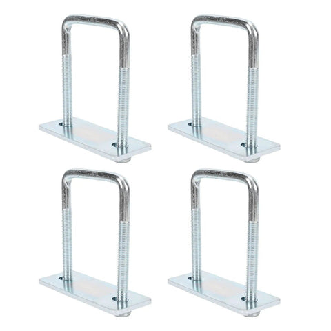 Heavy Duty Galvanized Leaf Spring Clamps For Trucks And Boats Fit 3 Inch Wide Springs Secure Rails Up To Square U Bracket Kit Easy Install, four clamps