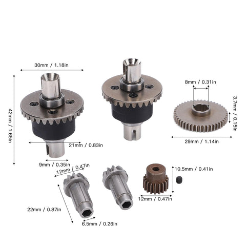 High Hardness RC Car Gear Set With Differential And Upgraded Gears For One Sixteenth Scale Models 16101 16102 16103 Compatible