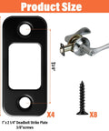 Four Pack Deadbolt Strike Plate 1 Inch By 2 And A Quarter Inch Round Corner With Screws Matte Black Stainless Steel Door Backplate