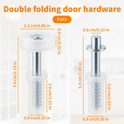 Six Pack Top Roller Guide Wheel With Spring Loaded Pivot For Bi Fold Doors Easy Fix Bifold Door Hardware Repair Kit dimensions