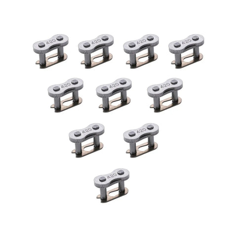 Set of ten 420 master links for Coleman CT200U and similar bikes, part of the Chain Master Connect Link Breaker Tool kit.