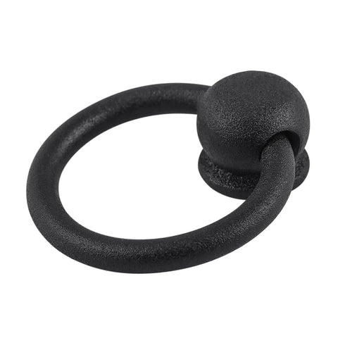 2-Inch Black Wrought Iron Cabinet Handles And Drawer Pulls Antique Style With Mounting Hardware For Kitchen Cabinets And Furniture, Rust-Resistant Powder Coat Finish, Mission Ring Pull Handles For Classic Home Use