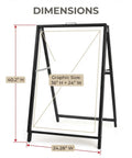 Double Sided A Frame Sign 24 By 36 Inch Boss Grade Heavy Duty Folding Sandwich Board Outdoor Poster Frame dimensions