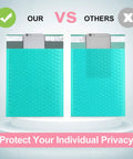 Comparison of teal bubble mailers showcasing Teal Bubble Mailers 10.5x16 Inch 25 Pack Poly Padded Envelopes Self Seal Waterproof Opaque Packaging