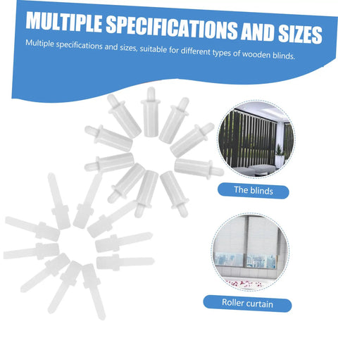 Image showing white Shutter Replacement Pins And Plunger Bolts For Window Screens Feature Heavy Duty Design with multiple sizes, ideal for wooden blinds.