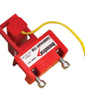 CC-1 Condensate Cop Clamp-On Float Switch For HVAC Drain Pan Installation, Easy Clip-On Design, Reliable Overflow Protection, High-Flow Switch Trigger, Fits Most Pan Sizes, Durable USA Made Construction, red clamp-on float switch with yellow wire