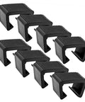 Eight Pack Outdoor Wicker Furniture Clips, Garden Sofa and Chair Alignment Fasteners, black plastic rattan clamp clips.