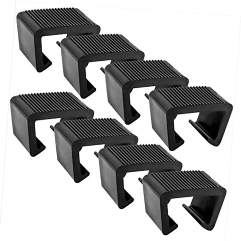 Eight Pack Outdoor Wicker Furniture Clips, Garden Sofa and Chair Alignment Fasteners, black plastic rattan clamp clips.