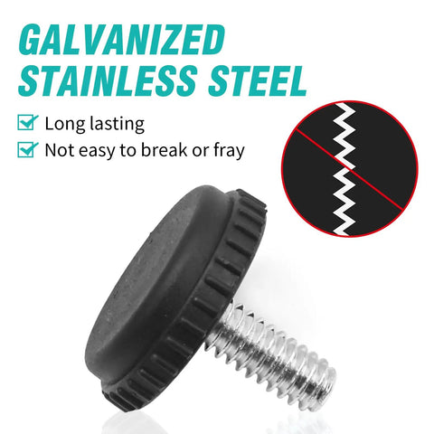 Stainless Steel Adjustable Furniture Feet One Quarter Twenty Thread Screwed In Levelers with galvanized steel and PP base