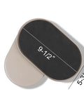 Heavy Furniture Sliders For Carpets 9.5 By 5.75 Inches Reusable Moving Sliders shown in beige with dimensions
