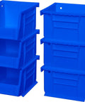 Stackable Plastic Storage Bins For Garage Pantry And Craft Organization 5 By 4 By 3 Inch Blue 6 Pack Space Saving Bins