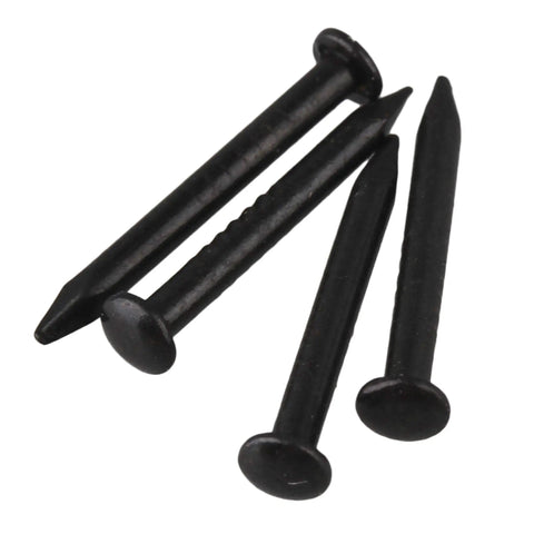 Black round head decorative nails, 4 pieces, shown at different angles on white background, not product in focus.