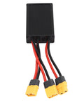 Premium Aluminum Alloy Heavy Duty Dual Battery Pack Switch Balancer featuring snug XT60 plugs and connectors for power distribution.