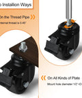 Heavy Duty 3 Inch Threaded Stem Casters With Dual Locking Swivel Wheels 1/2-13 X 1, 1100 Lbs Per Caster, 4400 Lbs Total Capacity Set Of 4 For CNC Machines, Industrial Workbenches, Medical Carts And Workshop Toolboxes, installation methods shown