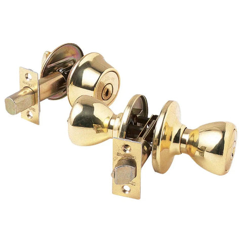 Tylo Entry Knob And Single Cylinder Deadbolt Combo 1 Pack Satin Nickel For Exterior Doors With Keyed Entry And Universal Handing
