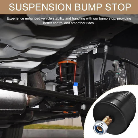 Underneath view of Two Pack Suspension Bump Stops For Rear Leaf Springs, showing installation on vehicle suspension system.