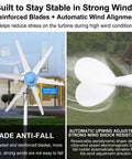 800W Horizontal Wind Turbine Generator With 12V 24V Output, 6 Nylon Blades, Built In Controller, Off Grid Home Yard Farm RV Power